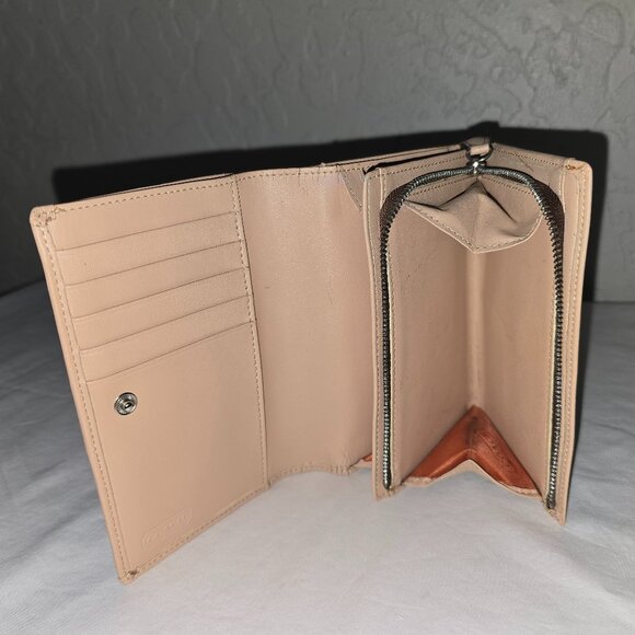 Coach Signature Canvas & Leather Khaki Brown Wallet Bifold Zip Coin Compartment - Picture 7 of 11